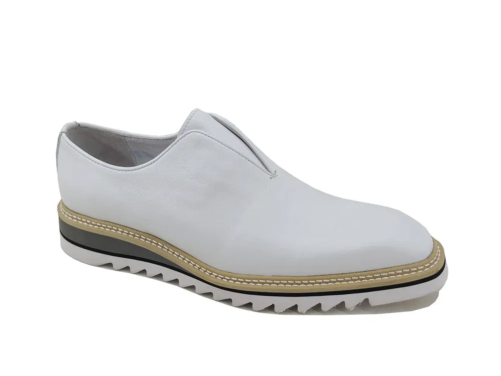 Carrucci KS550-08 Schlupfschuh mit kontrastfarbener Sohle - Weiß