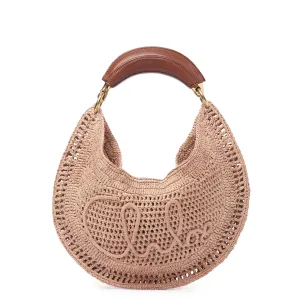 Chloé Tasche Banana Raffia Hobo, Beige