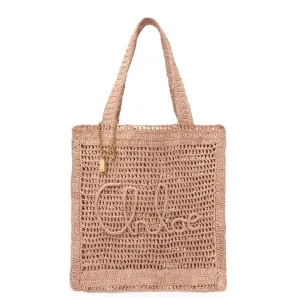 Chloé Tasche Banana Raffia Tragetasche, Beige