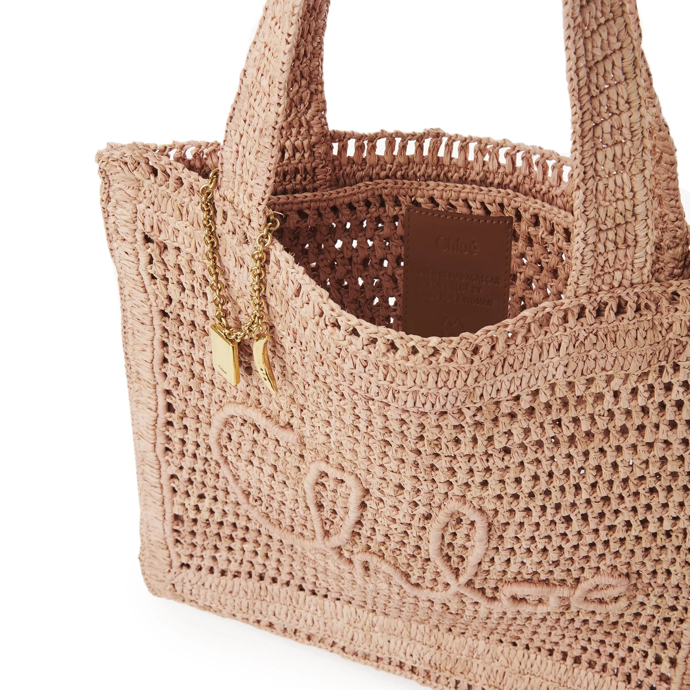 Chloé Tasche Banana Raffia Tragetasche, Beige