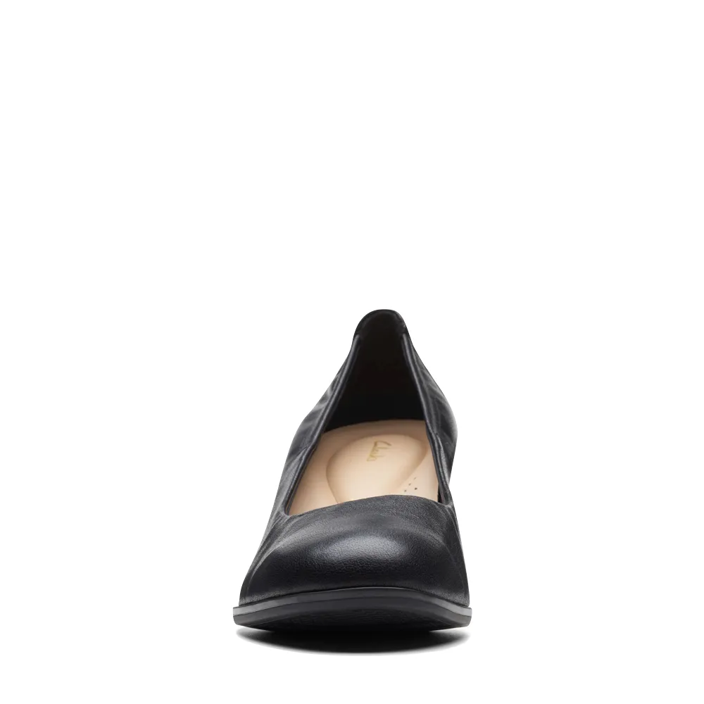 Clarks Damen Loken Step Leder-Pumps mit Absatz in Schwarz