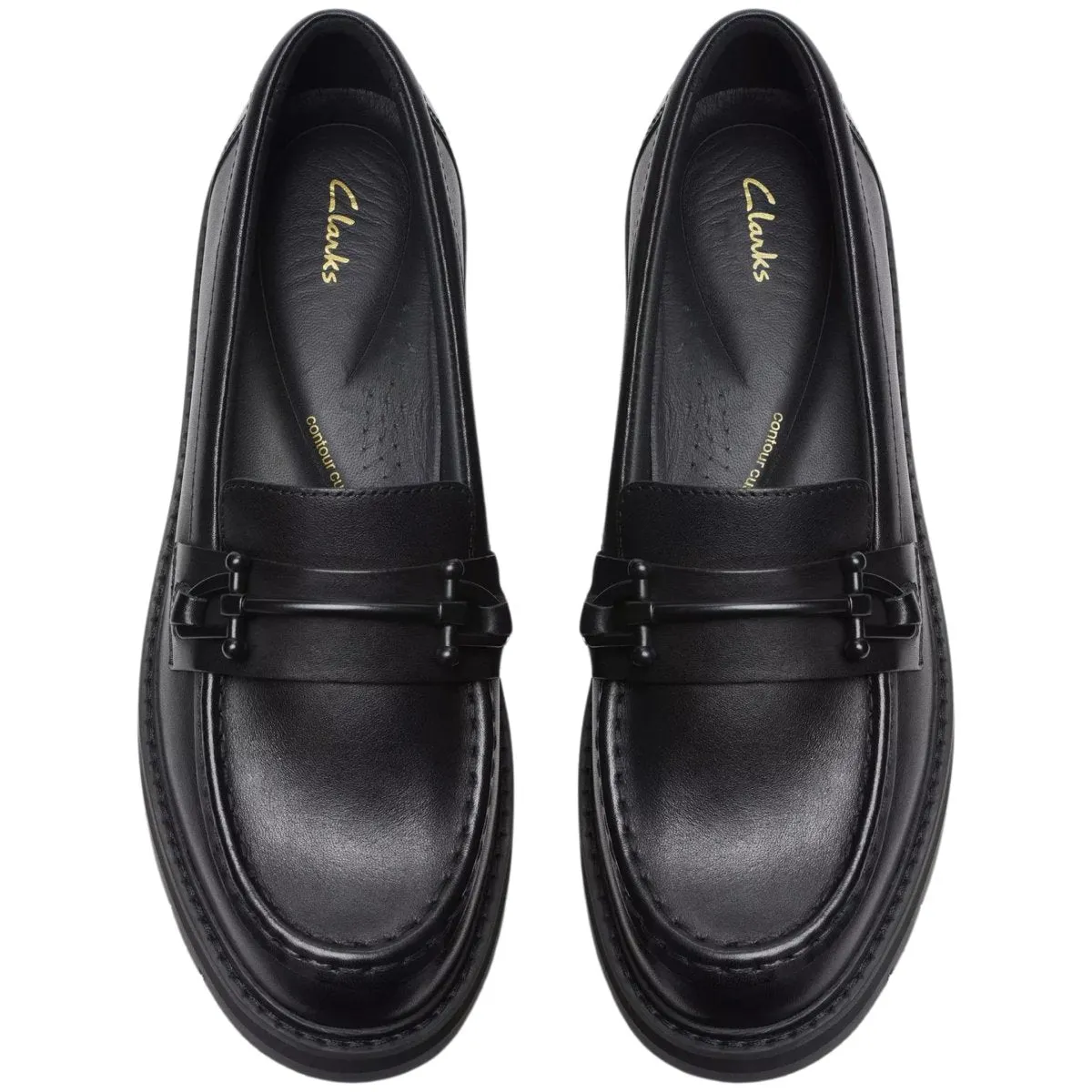 Clarks Damen Orianna Bit Schwarz Leder