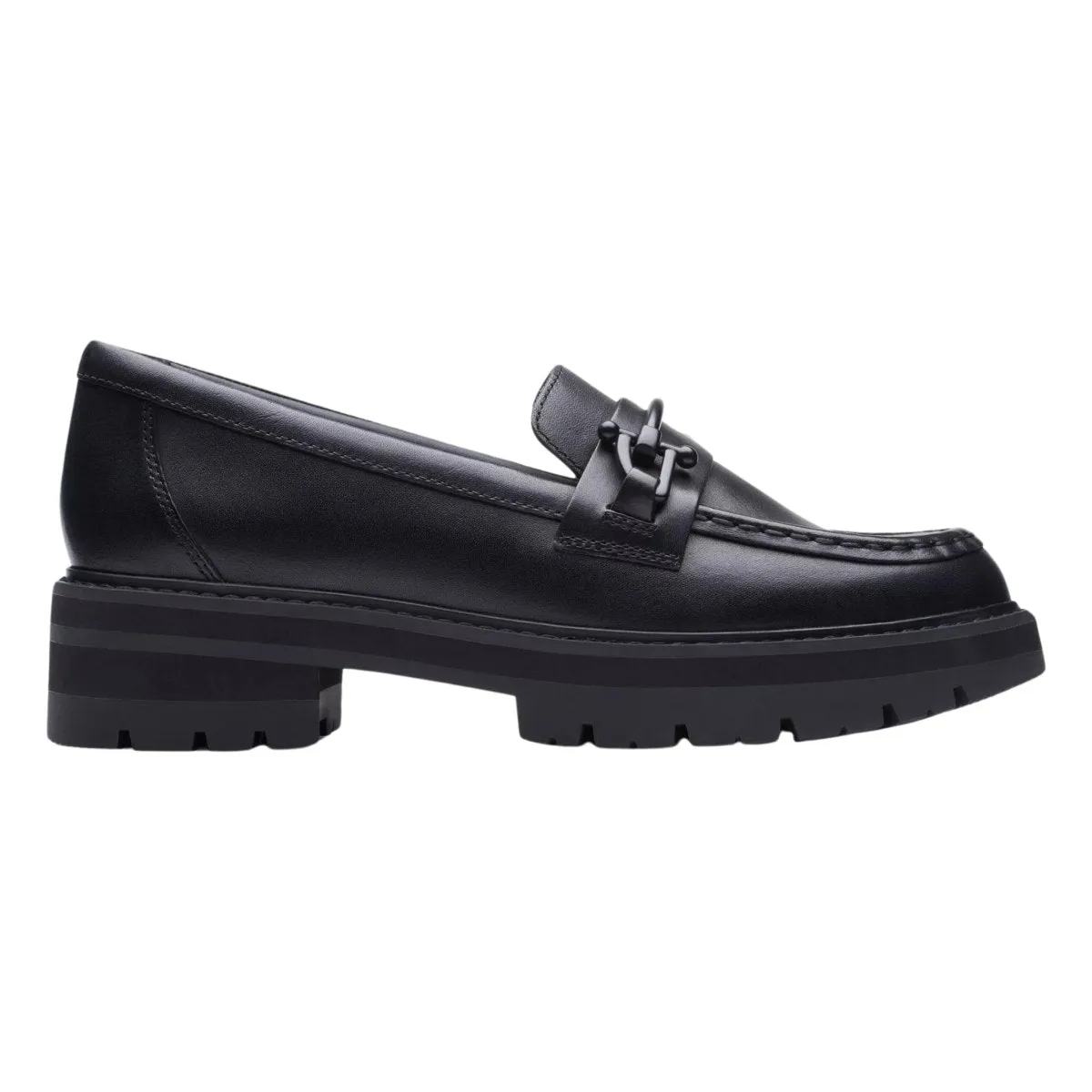 Clarks Damen Orianna Bit Schwarz Leder