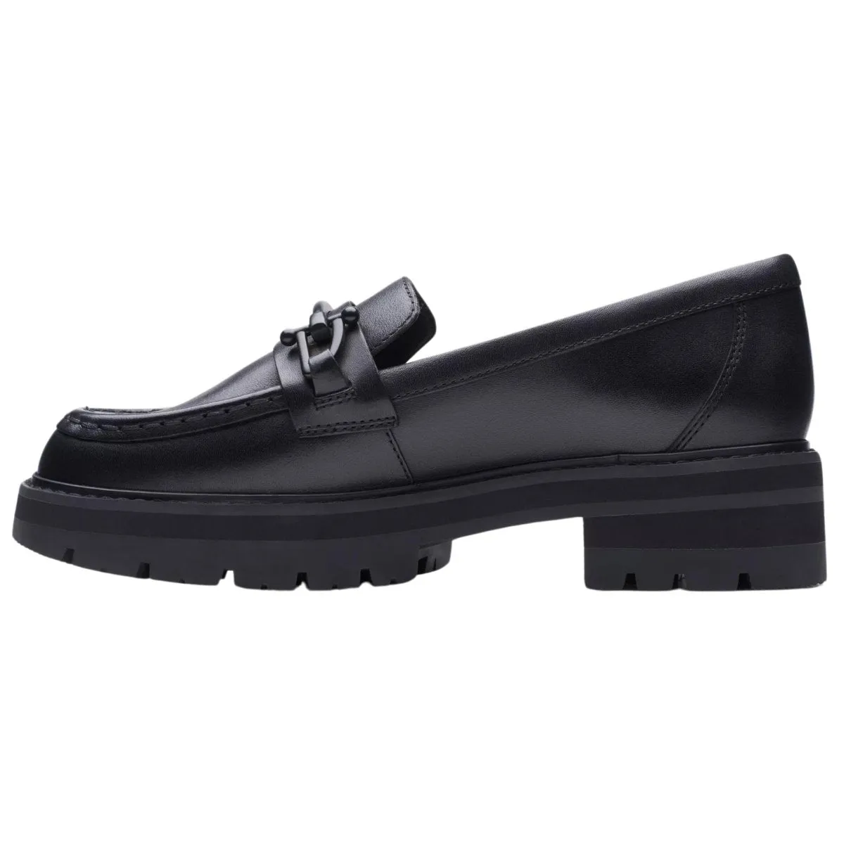 Clarks Damen Orianna Bit Schwarz Leder