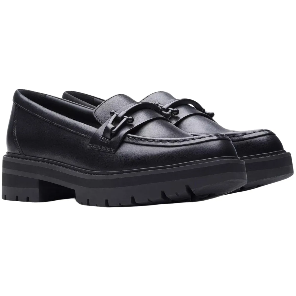 Clarks Damen Orianna Bit Schwarz Leder