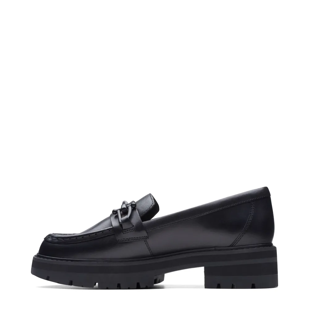 Clarks Damen Orianna Bit Leder-Loafer in Schwarz