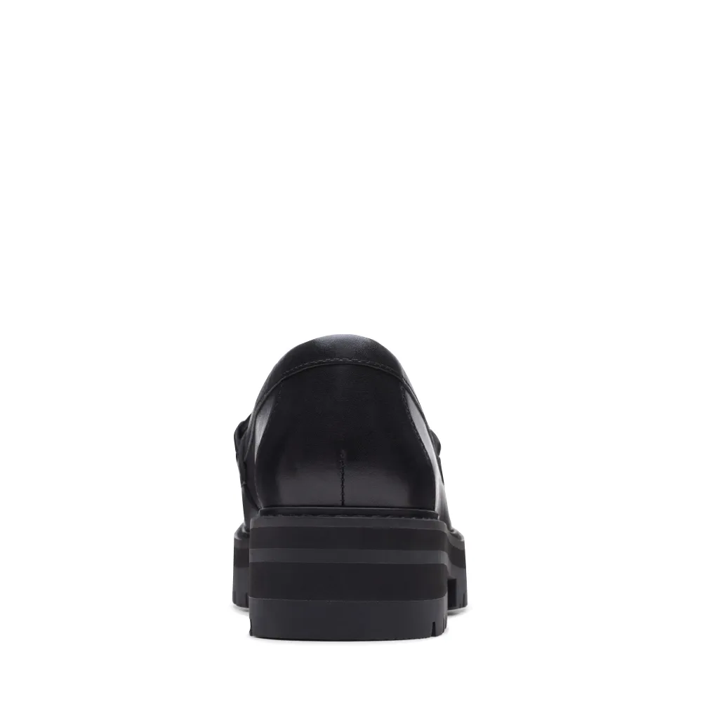 Clarks Damen Orianna Bit Leder-Loafer in Schwarz
