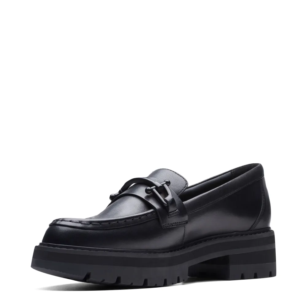 Clarks Damen Orianna Bit Leder-Loafer in Schwarz
