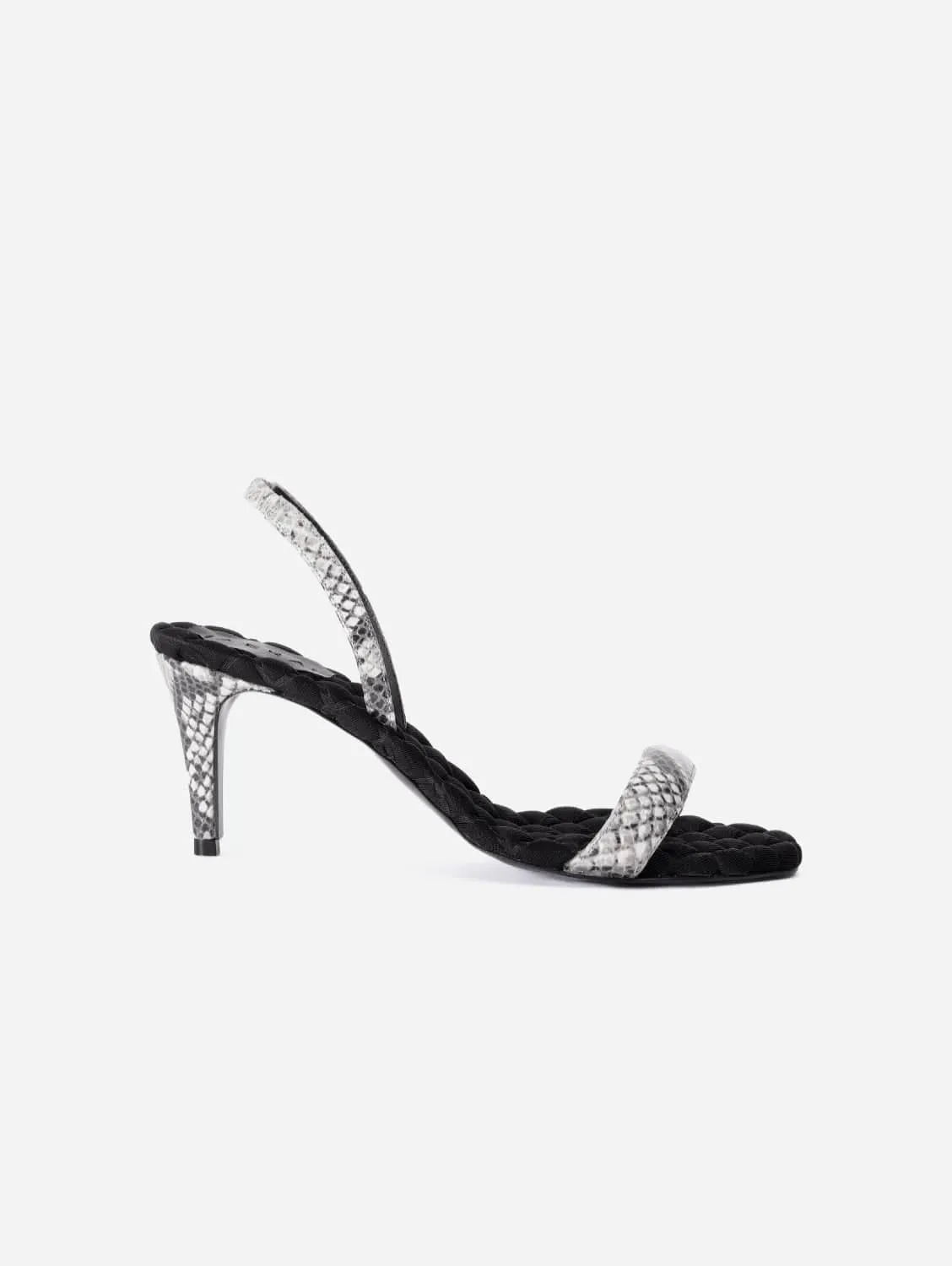 Claudia Vegan Baumwoll-Slingback-Sandalen mit hohem Absatz | Python