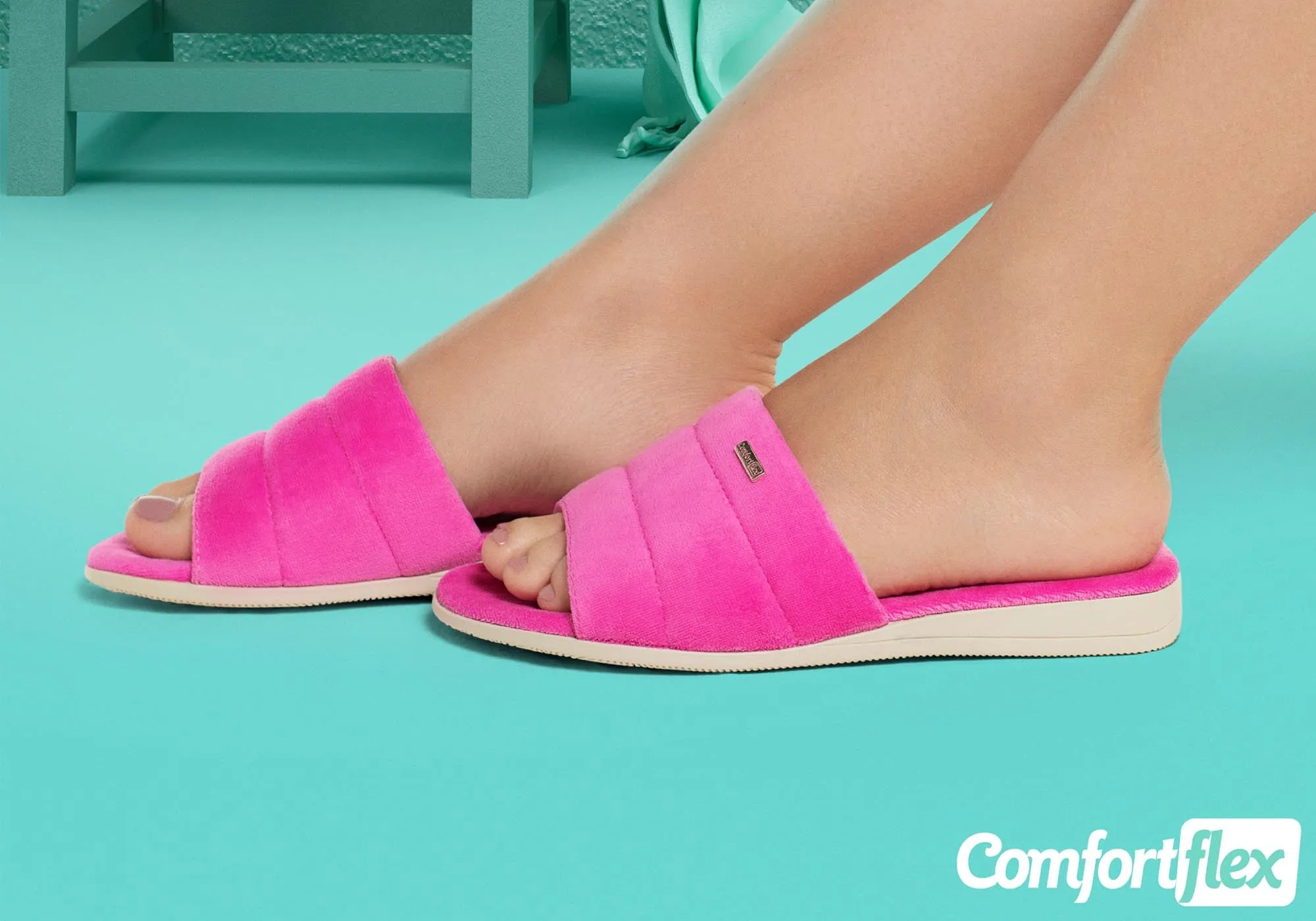 Comfortflex Relax Relaxo Damen Pantoffeln mit offener Spitze, hergestellt in Brasilien, Comfortflex Schuhe