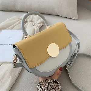 Kontrastfarbene Leder-Crossbody-Taschen für Damen 2020 Reisehandtasche Mode Einfache Schulter-Messenger-Tasche Damen Crossbody-Tasche Fashion Nova Taschen