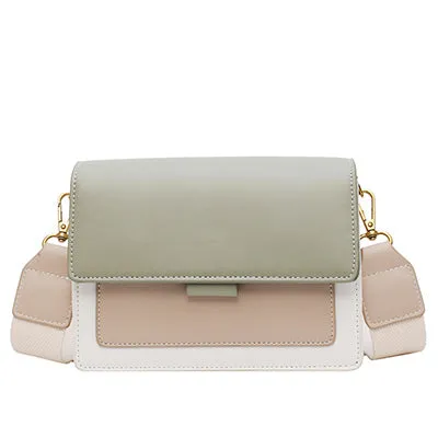 Kontrastfarbene Leder-Crossbody-Taschen für Damen 2020 Reisehandtasche Mode Einfache Schulter-Messenger-Tasche Damen Crossbody-Tasche Fashion Nova Taschen