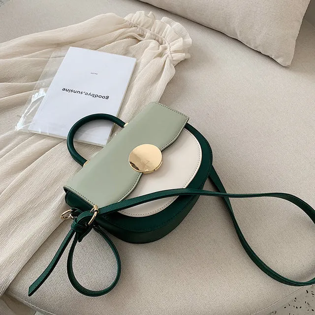 Kontrastfarbene Leder-Crossbody-Taschen für Damen 2020 Reisehandtasche Mode Einfache Schulter-Messenger-Tasche Damen Crossbody-Tasche Fashion Nova Taschen