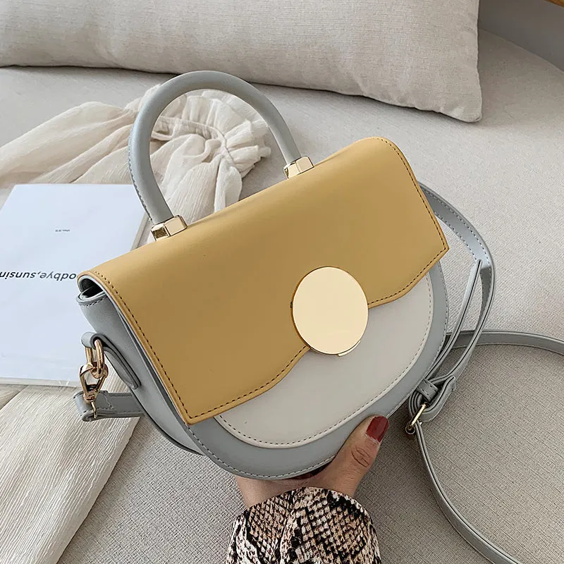 Kontrastfarbene Leder-Crossbody-Taschen für Damen 2020 Reisehandtasche Mode Einfache Schulter-Messenger-Tasche Damen Crossbody-Tasche Fashion Nova Taschen