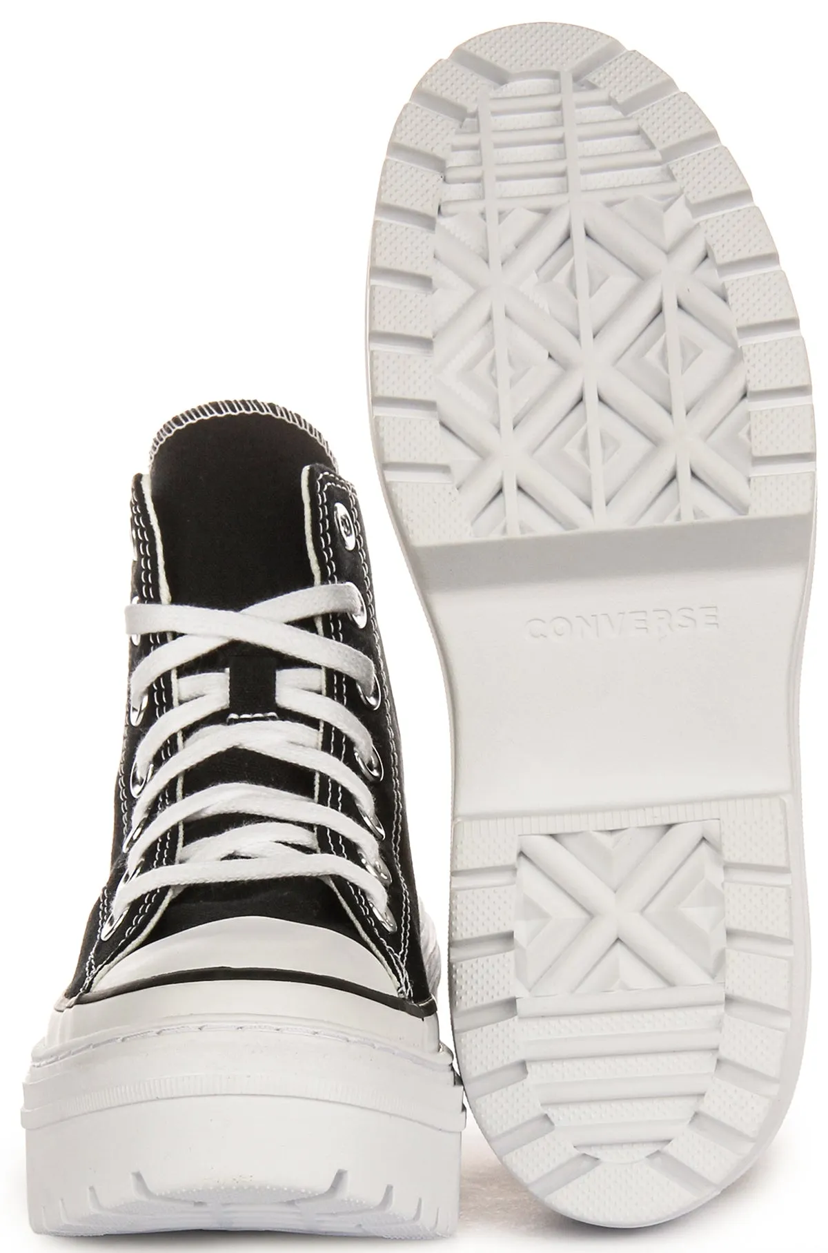 Converse Chuck Taylor Lugged Absatz Plateau A08258C in Schwarz Weiß Schuhe Converse