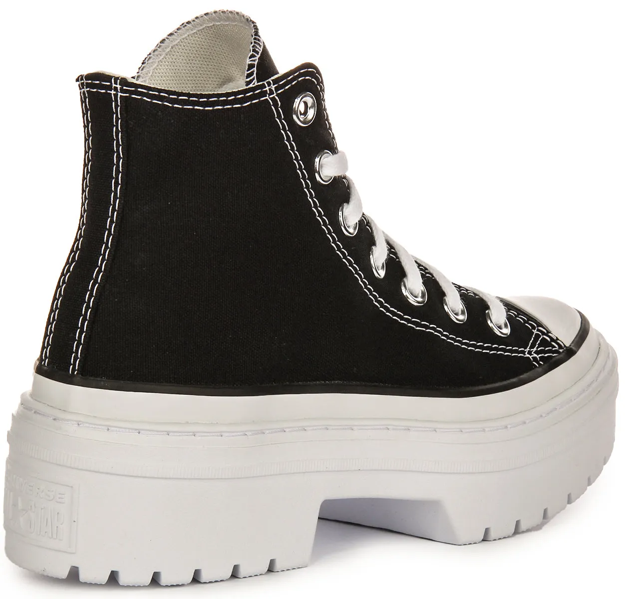 Converse Chuck Taylor Lugged Absatz Plateau A08258C in Schwarz Weiß Schuhe Converse