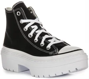 Converse Chuck Taylor Lugged Absatz Plateau A08258C in Schwarz Weiß Schuhe Converse