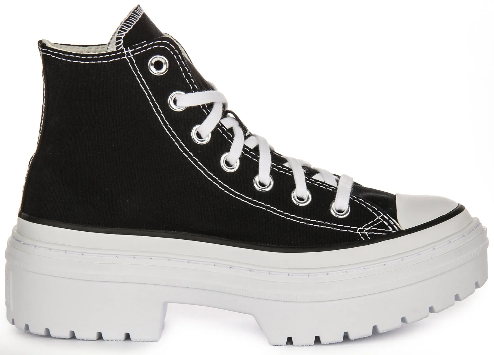 Converse Chuck Taylor Lugged Absatz Plateau A08258C in Schwarz Weiß Schuhe Converse