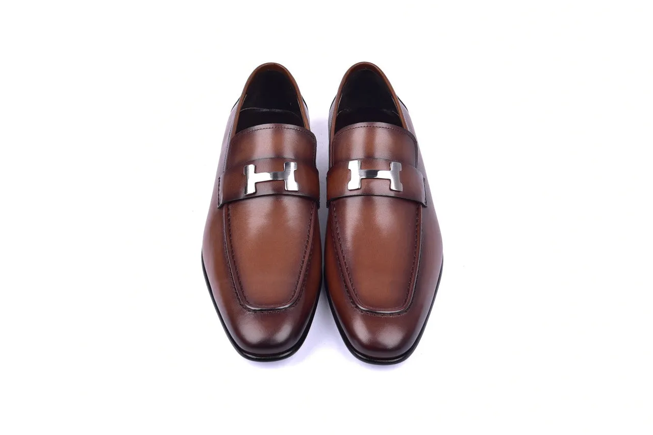 Corrente 5760 H Schnallen-Loafer Schuhe - Cognac