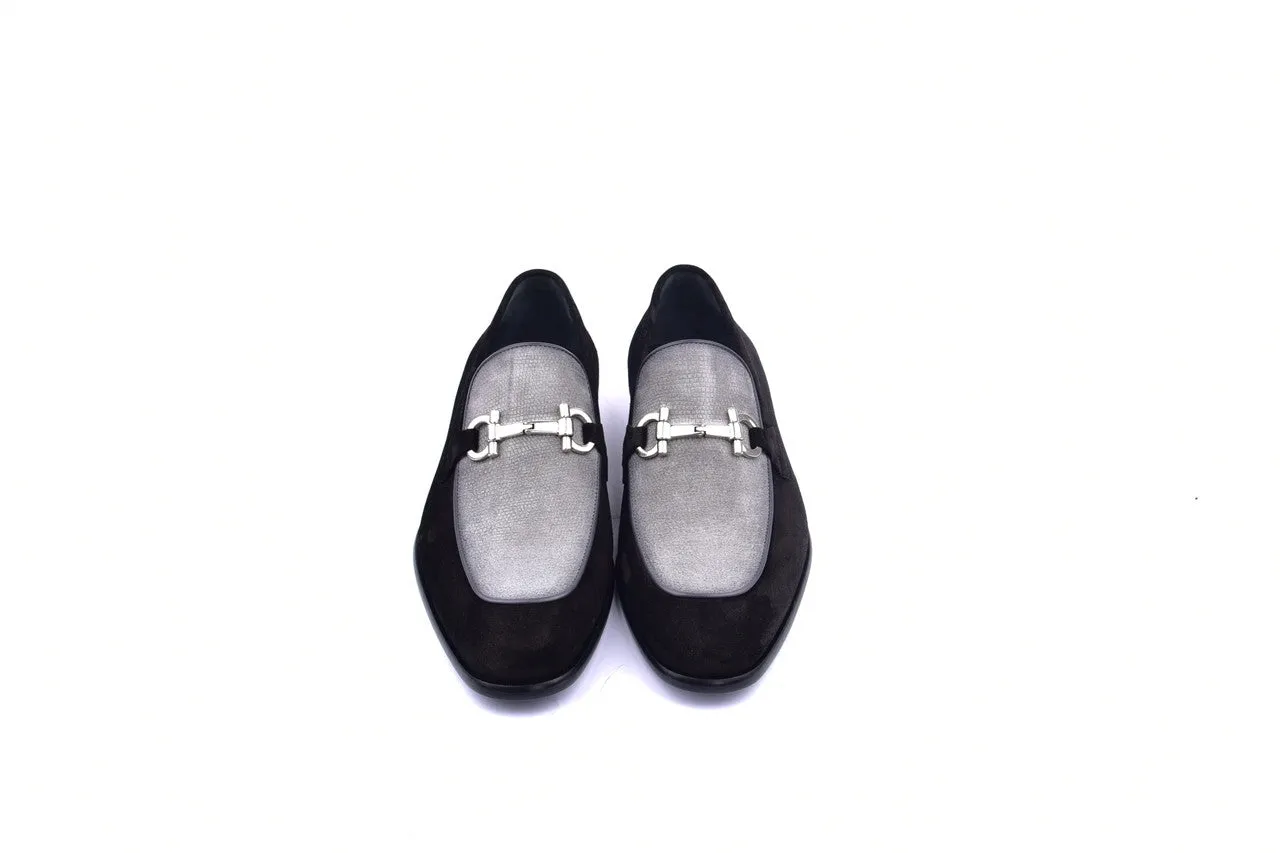 Corrente 6376 Wildleder Bit Schnalle Loafer - Schwarz