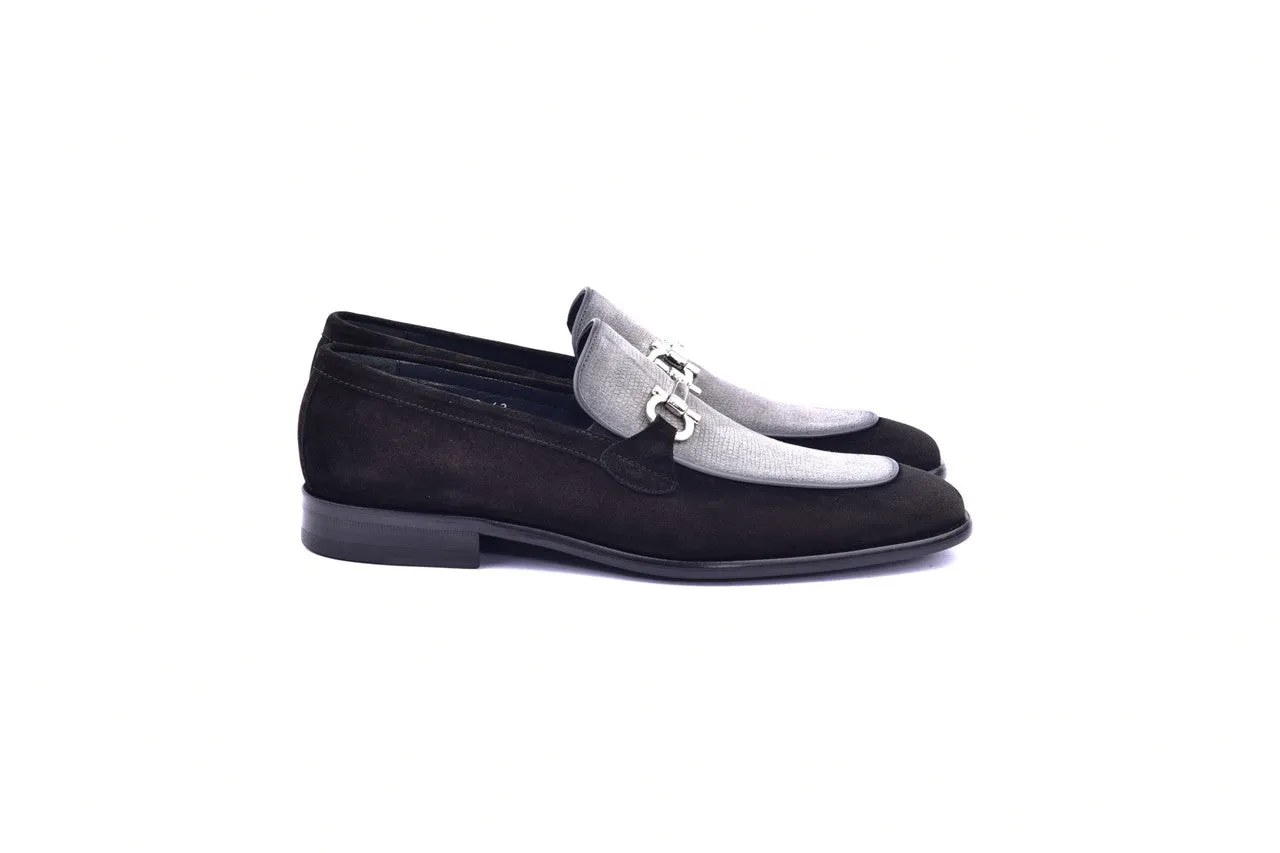 Corrente 6376 Wildleder Bit Schnalle Loafer - Schwarz