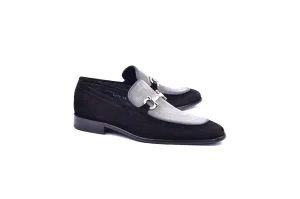 Corrente 6376 Wildleder Bit Schnalle Loafer - Schwarz