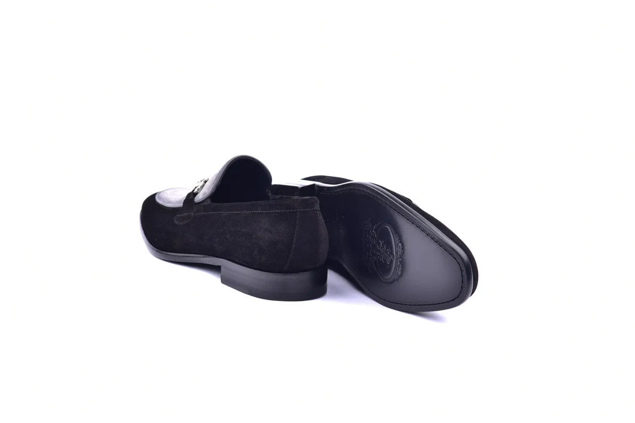 Corrente 6376 Wildleder Bit Schnalle Loafer - Schwarz