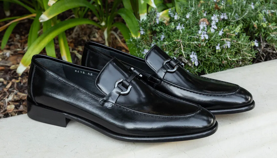 Corrente 6415 Schlupf-Loafer aus Kalbsleder - Schwarz