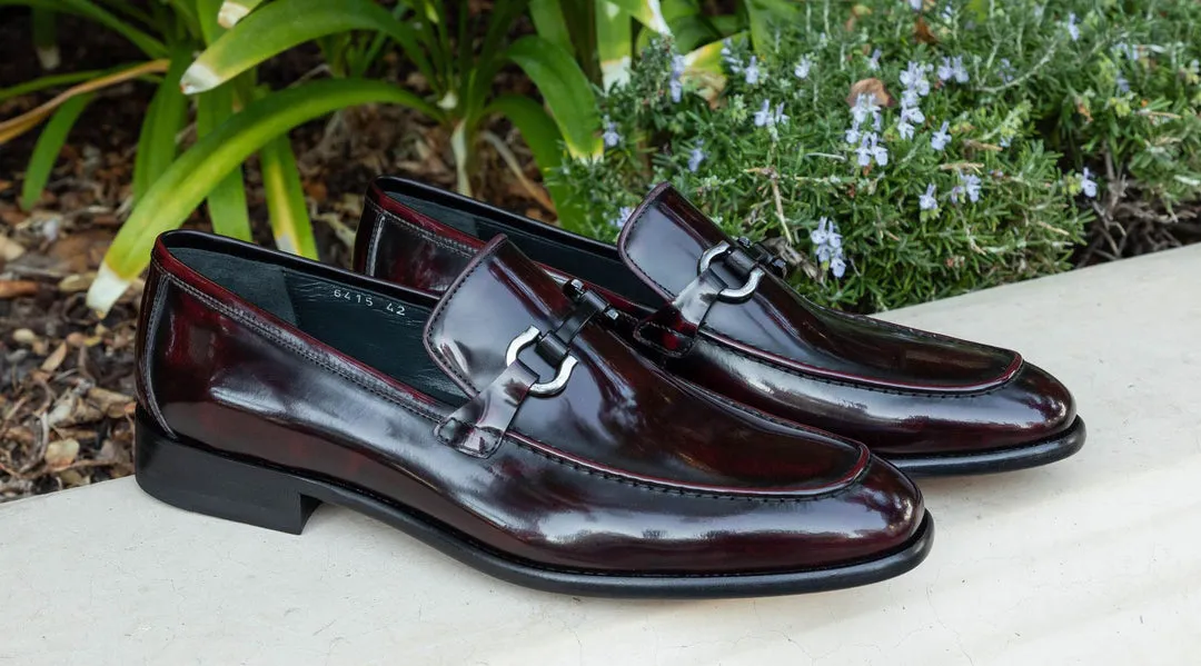 Corrente 6415 Schlupf-Loafer aus Kalbsleder - Burgunderrot