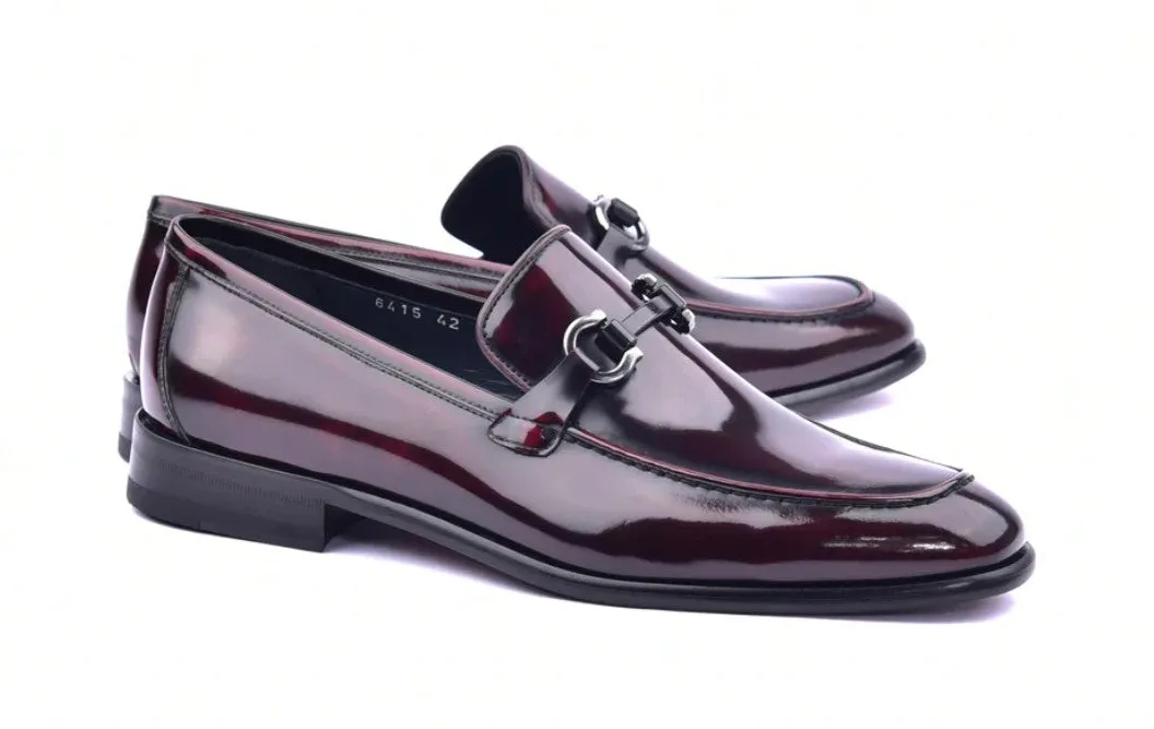 Corrente 6415 Schlupf-Loafer aus Kalbsleder - Burgunderrot