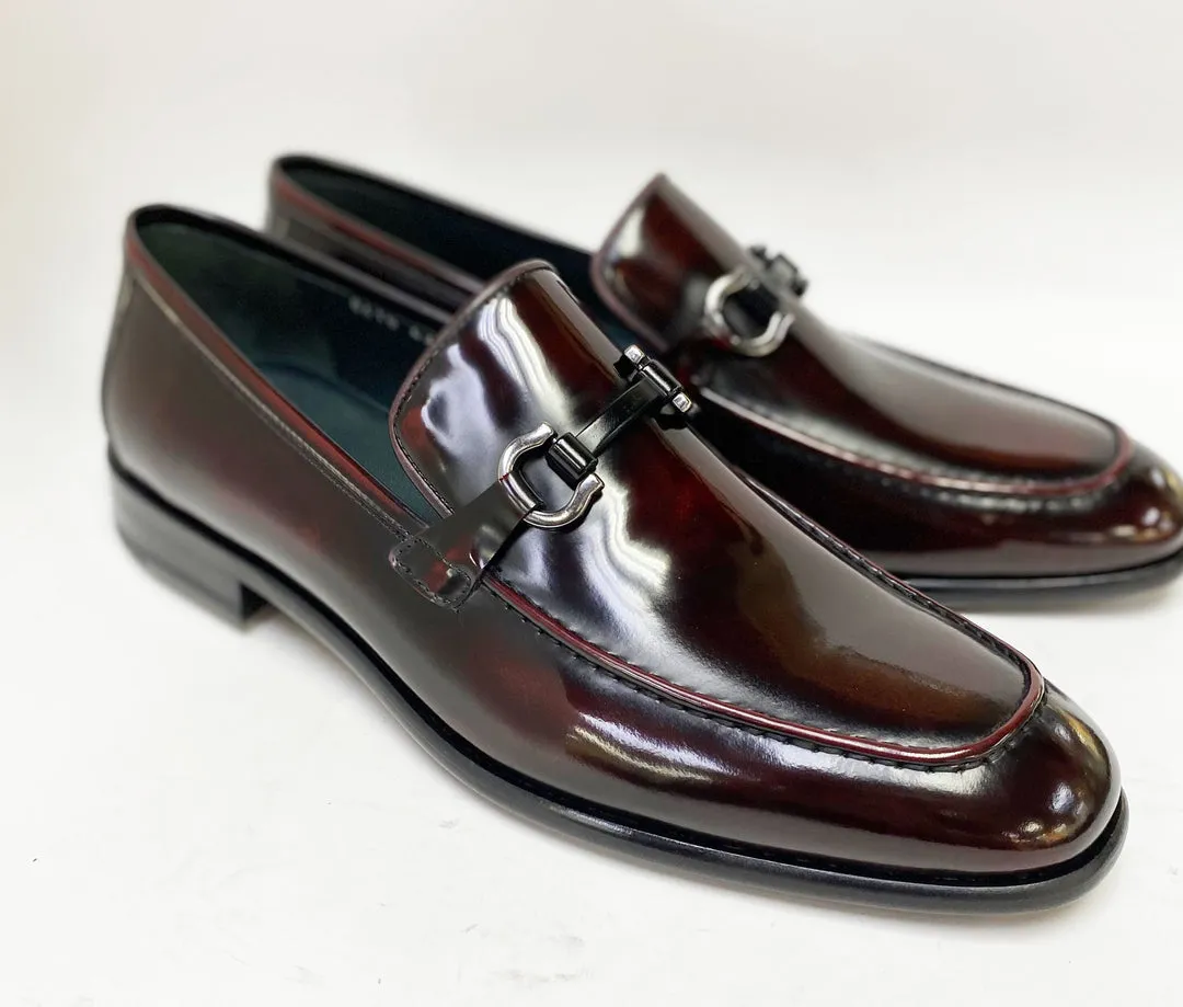 Corrente 6415 Schlupf-Loafer aus Kalbsleder - Burgunderrot