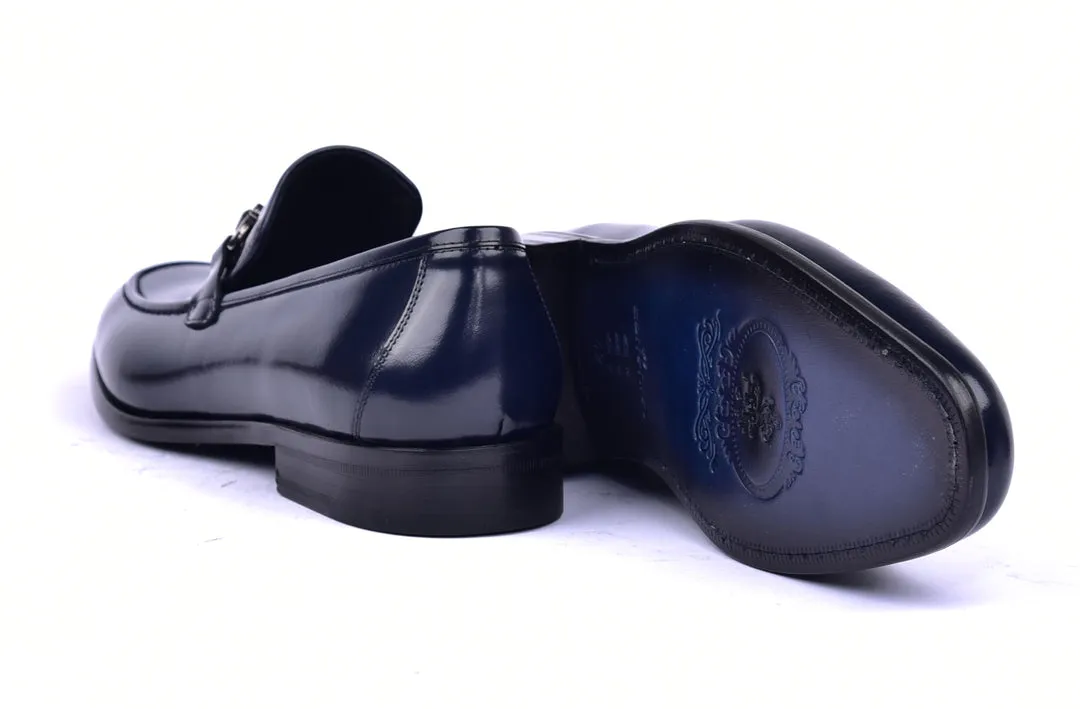 Corrente 6415 Schlupf-Loafer aus Kalbsleder - Marineblau