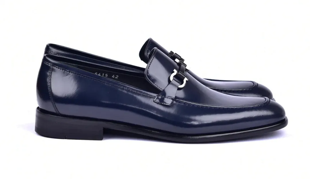 Corrente 6415 Schlupf-Loafer aus Kalbsleder - Marineblau