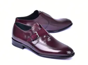 Corrente 6471 Lederschlupf-Mönchsschnürschuh - Burgunder