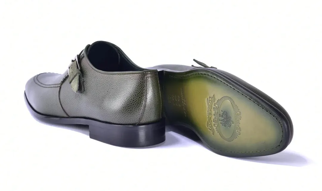 Corrente 6471 Lederschlupf-Mönchsschnürschuh - Grün