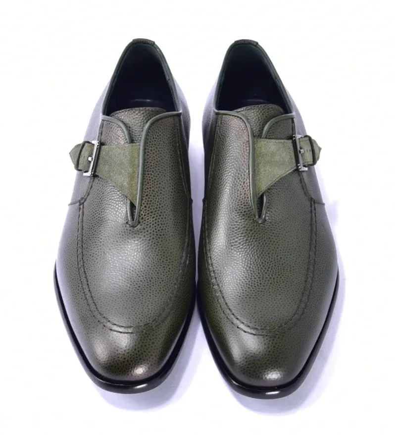 Corrente 6471 Lederschlupf-Mönchsschnürschuh - Grün