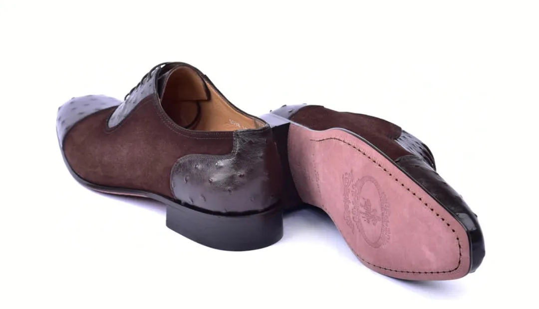 Corrente 6708 Oxford-Schnürschuh mit Kappenkappe - Braun
