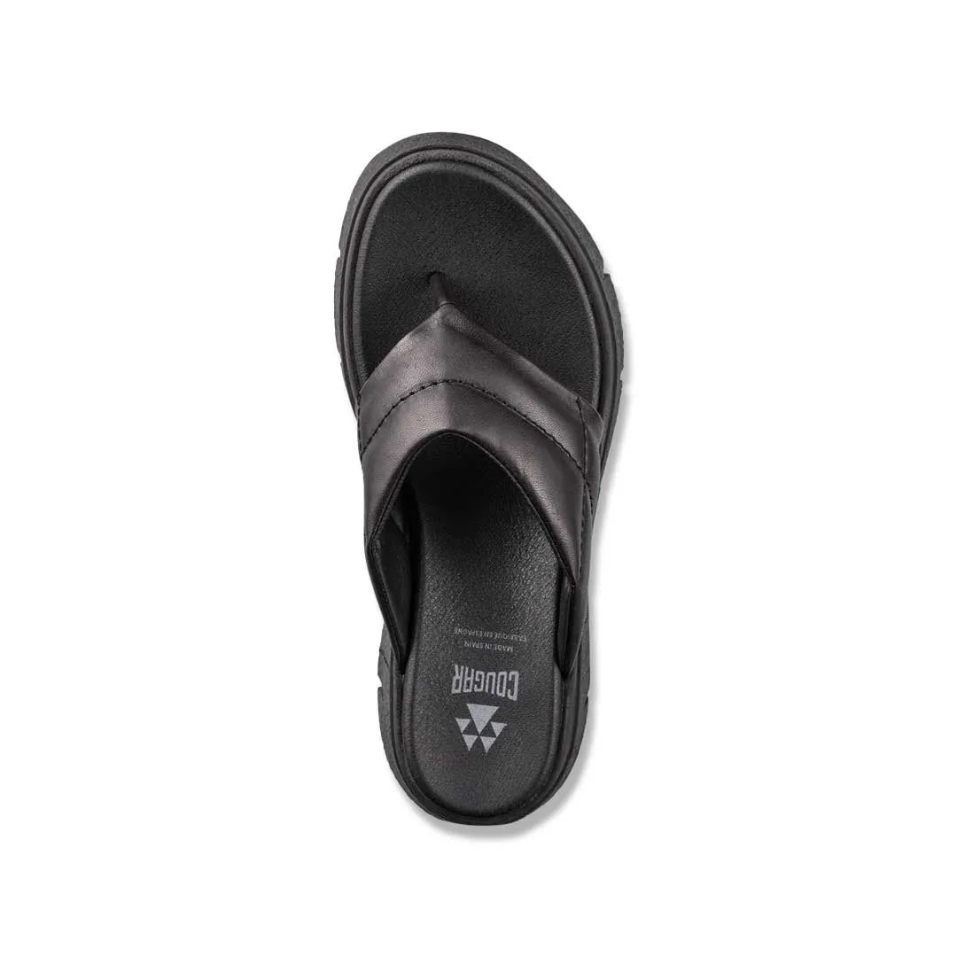Cougar - Damen Abba Luxmotion Leder String Wedge Sandalen (ABBA-BLK)