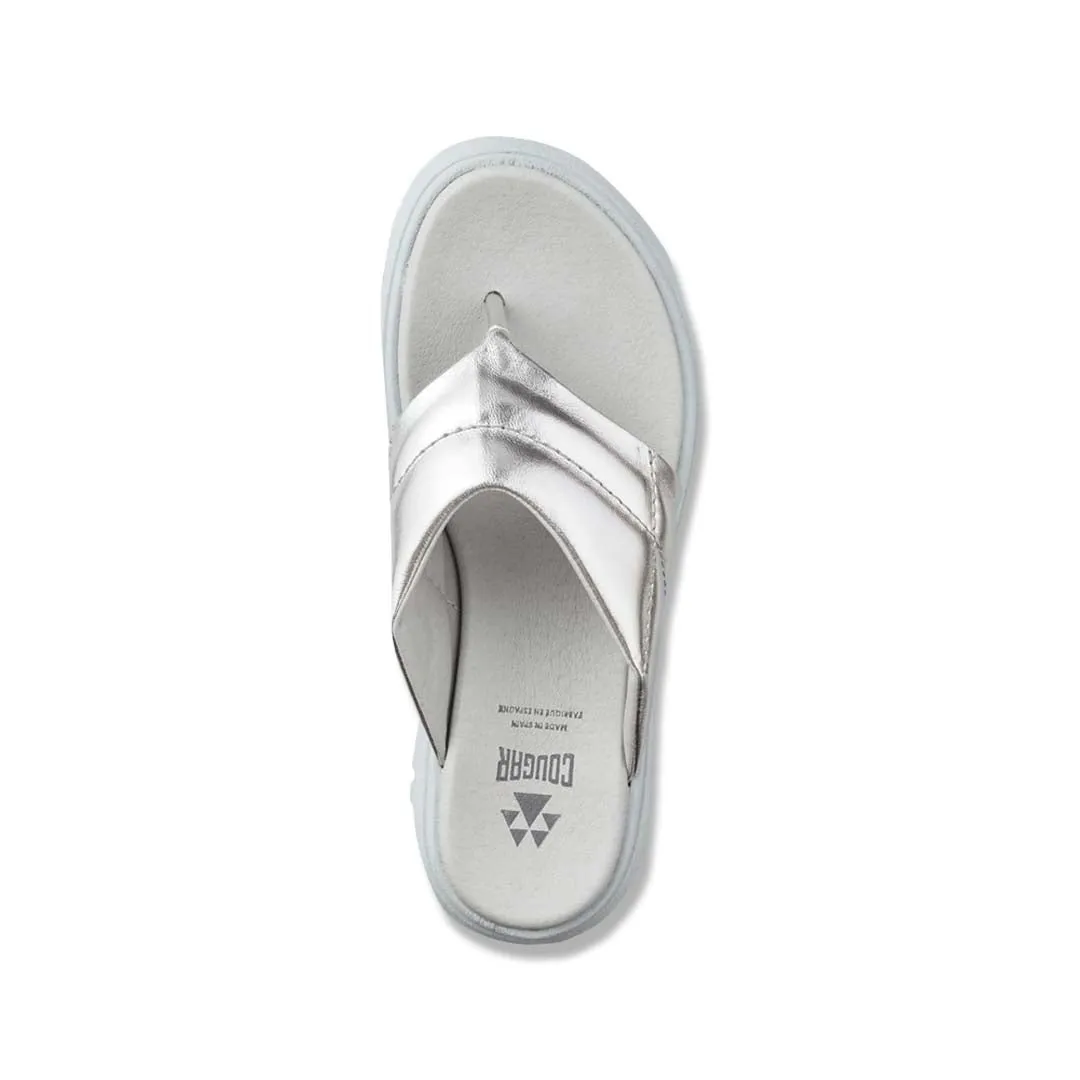 Cougar - Damen Abba Luxmotion Leder String Wedge Sandalen (ABBA-SLV)