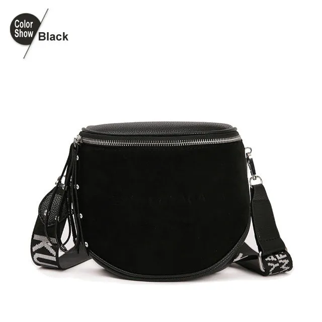 Umhängetasche für Damen 2020 Messenger-Tasche PU-Leder Schultertasche Modische Berühmte Marke Damen Halbkreis Sattel Modische Nova-Taschen