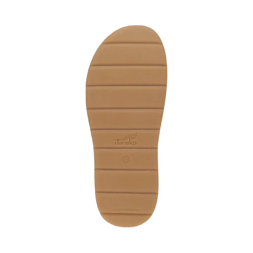 Dansko Damen Bridget Leder Plateau-Slide Sandale in Pflaumenfarbenem Glattleder