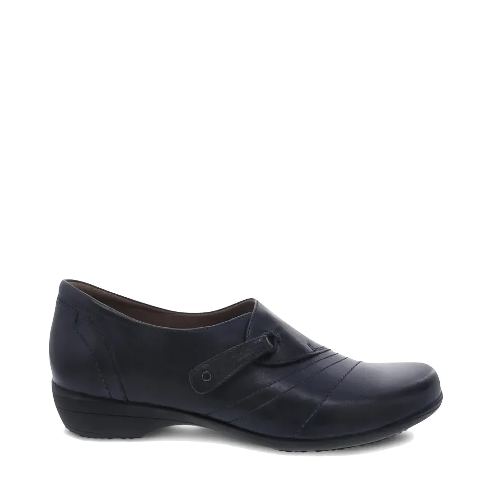 Dansko Damen Franny Leder Slip-On Absatzschuhe in Marineblau