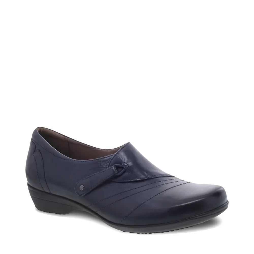 Dansko Damen Franny Leder Slip-On Absatzschuhe in Marineblau