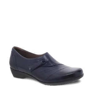 Dansko Damen Franny Leder Slip-On Absatzschuhe in Marineblau