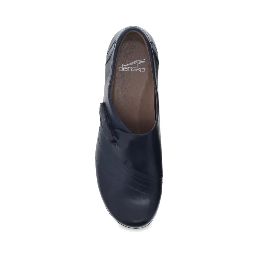 Dansko Damen Franny Leder Slip-On Absatzschuhe in Marineblau