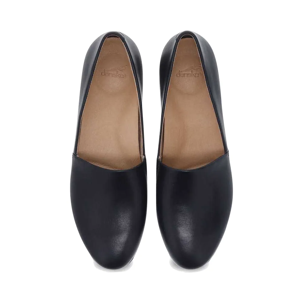 Dansko Damen Larisa Leder Flacher Schlupf-Loafer in Schwarz