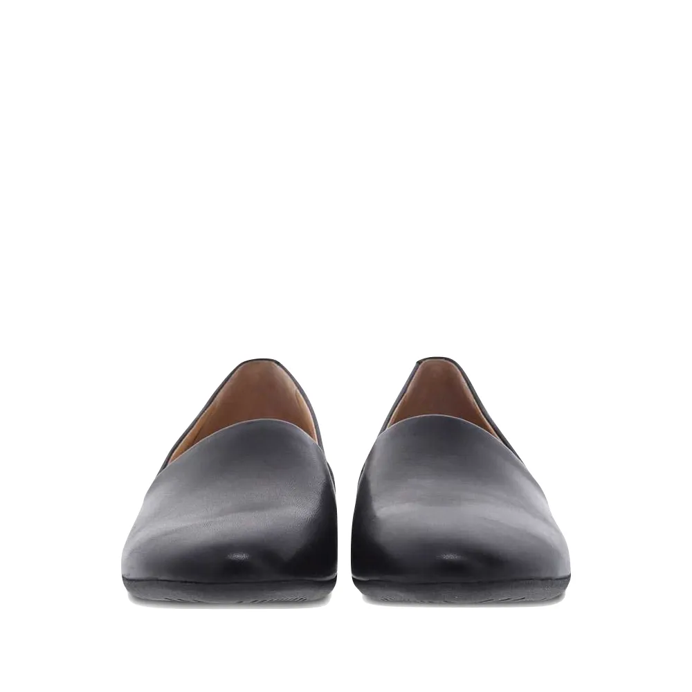 Dansko Damen Larisa Leder Flacher Schlupf-Loafer in Schwarz
