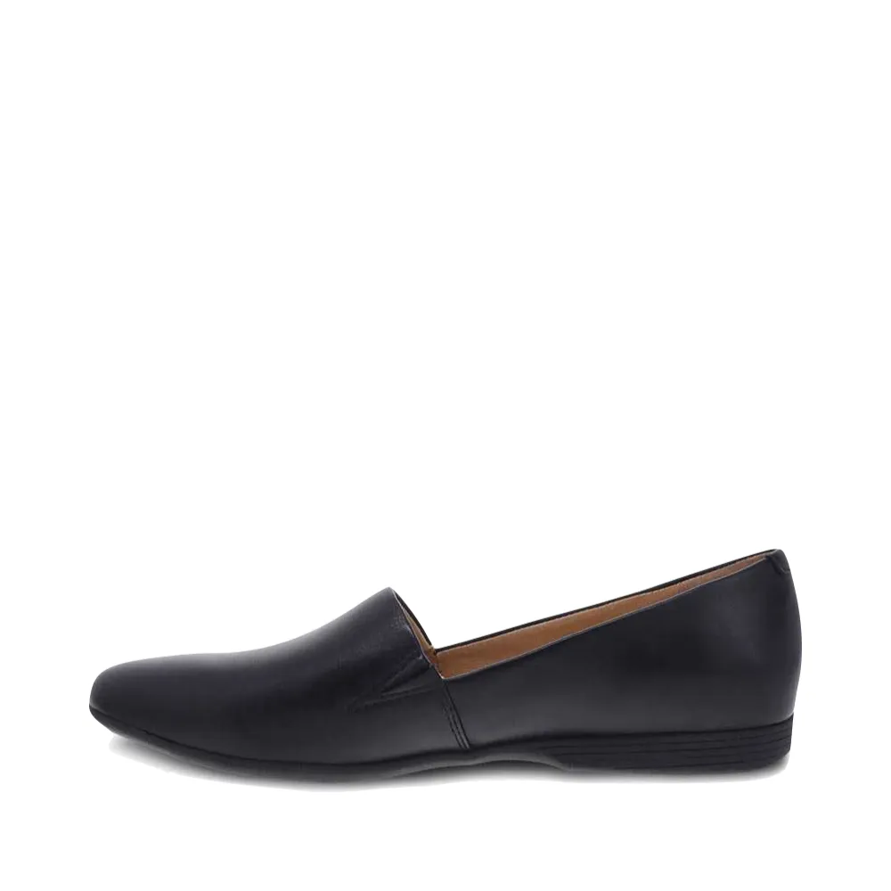 Dansko Damen Larisa Leder Flacher Schlupf-Loafer in Schwarz