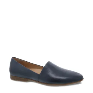Dansko Damen Larisa Leder Flacher Schlupf-Loafer in Marineblau