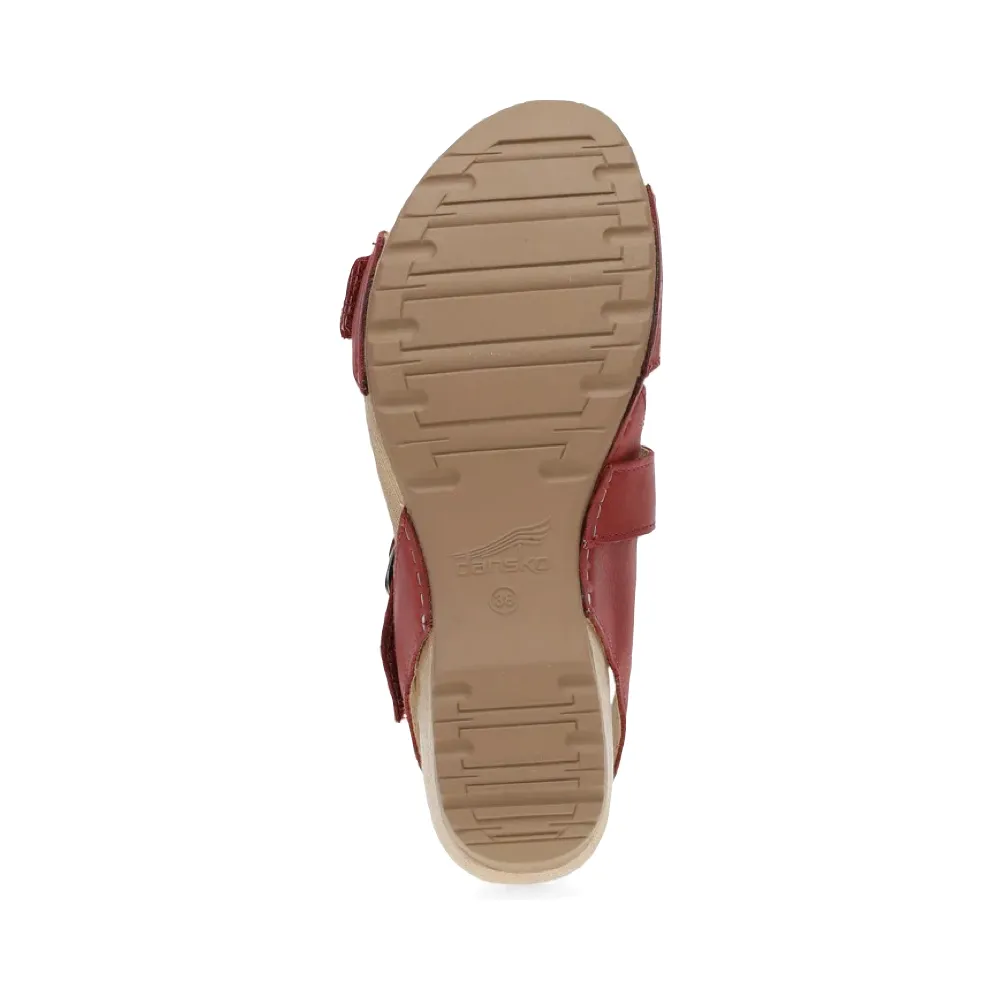 Dansko Damen Trinity Sandalette mit Absatz in Cayenne Gebürstetem Nubuk